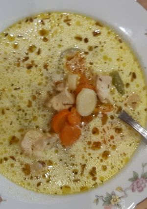 Tárkonyos csirkeragu leves recept fotója