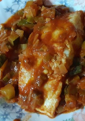 Una foto de Mero con verduras a la sidra