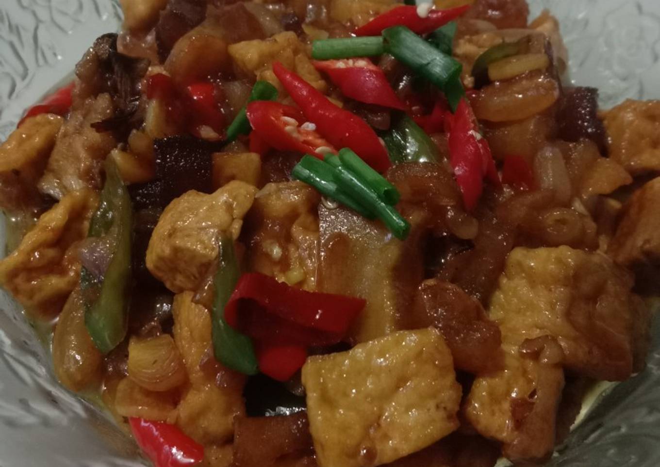 Tumis tahu krecek