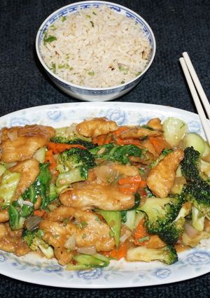 A picture of Stir-Fried Chicken Breast with Broccoli and Fermented Tofu Sauce, Jon Style.