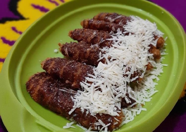 Pisang Krispi Cokelat Keju