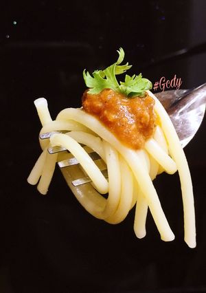 Hình của món Mỳ ý sốt bò băm.