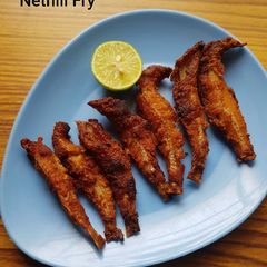 A picture of Nethili(Anchovies)Fish Fry.