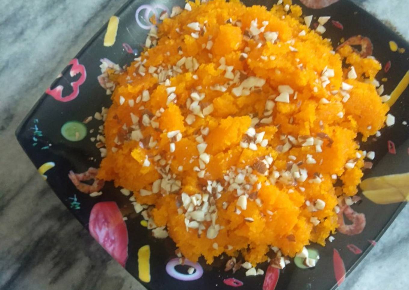 Sooji Halwa in orange Creation