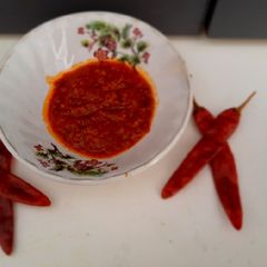 A picture of Schezwan chutney.