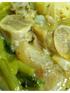 A picture of Beef Tendon Soup with vegetables / Nilaga / Bone Broth.