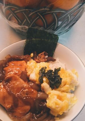 Foto resep Salmon teriyaki donburi