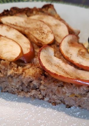 Almás, zabpelyhes pite (diétás) recept fotója