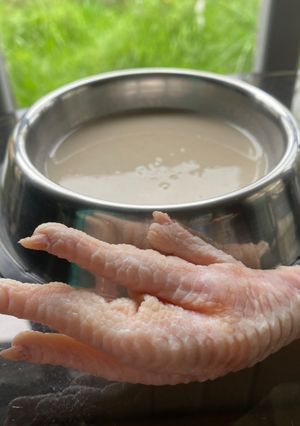 Una foto de Sopipita de patas de pollo para tu mascota
