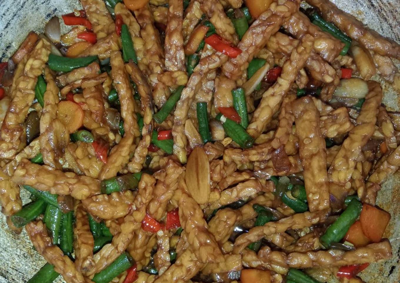 Oseng tempe kacang panjang