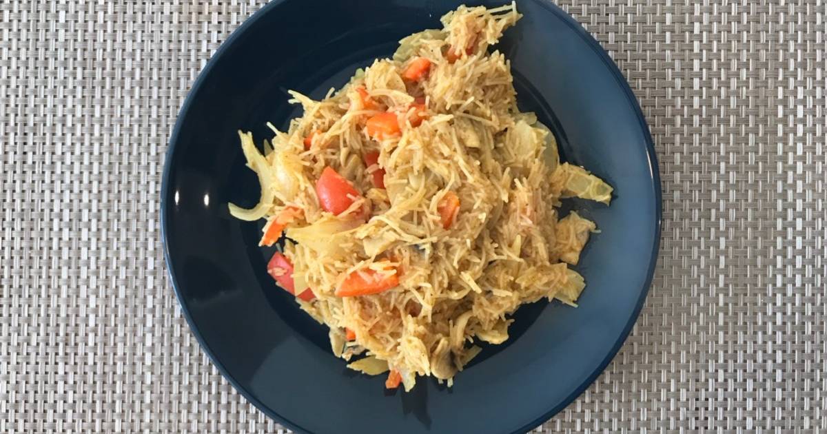 Curry rice noodles with vegetables Recipe by Balint Dezso Cookpad