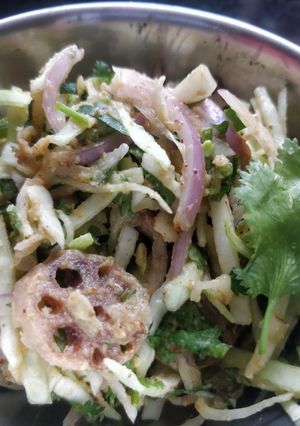 A picture of Manipuri salad Singju.