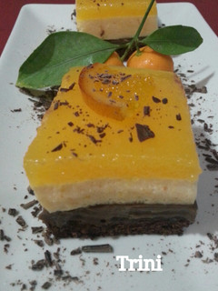 Una foto de Tarta mousse de naranja y chocolate