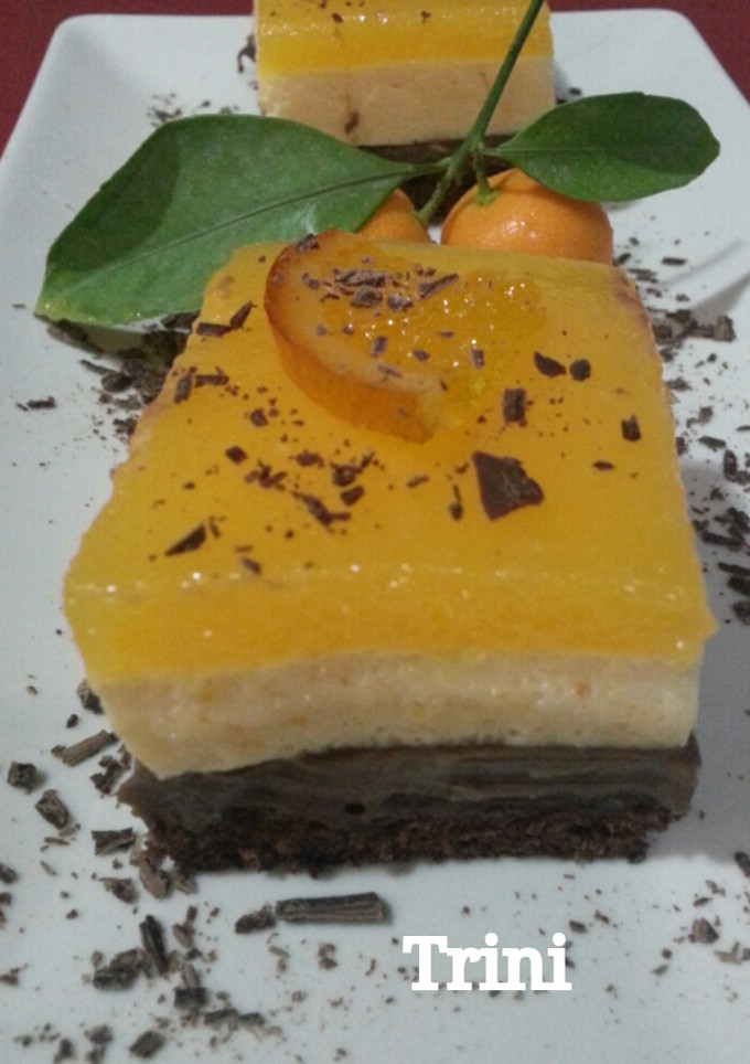Una foto de Tarta mousse de naranja y chocolate