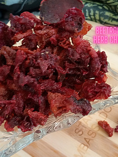 A picture of Beetroot herb Chips.