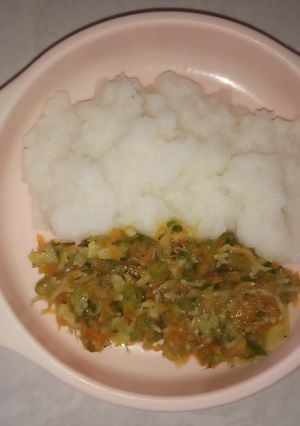 Foto resep Mpasi Gio 7+ Tumis sayur teri nasi