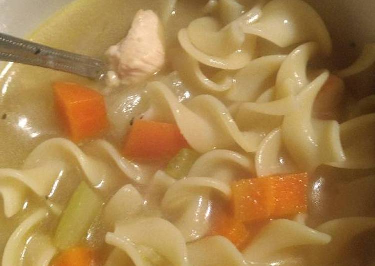 Steps to Make Quick Scain&#39;s comfort chicken noodle soup for crockpot