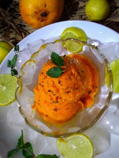 मॅंगो मिंट सोर्बे (mango mint Sorbe recipe in marathi) रेसिपी चे मुख्य फोटो
