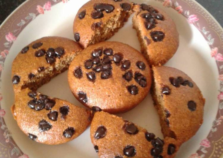 Wheat flour chocolate chip muffins