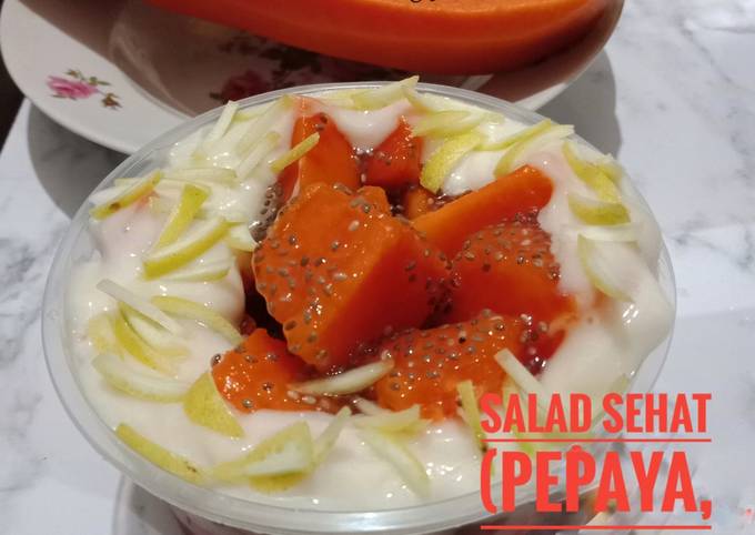Langkah Mudah untuk Menyiapkan Salad Sehat (Pepaya, Puding dan Chia Seed) yang Enak