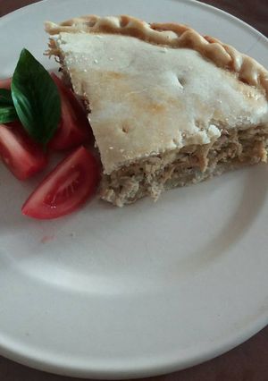 Una foto de Tarta de pollo y queso