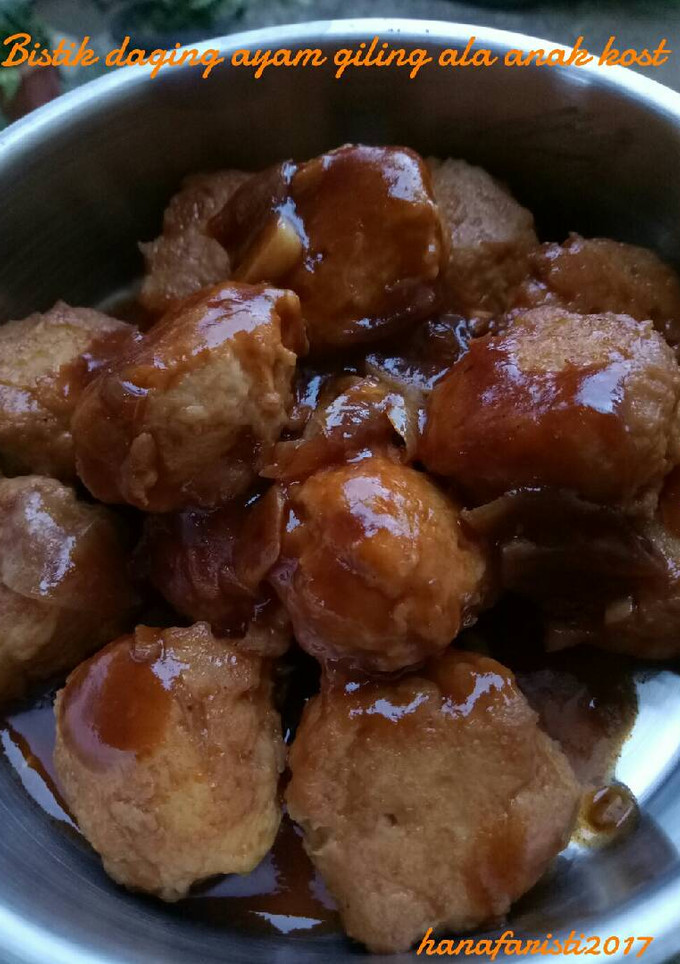 Foto resep Bistik daging ayam giling ala anak kost
