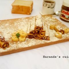 A picture of Nutella banana French toast roll-ups.