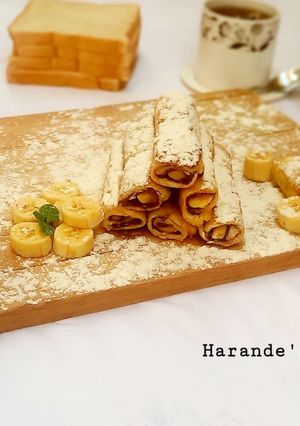 A picture of Nutella banana French toast roll-ups.