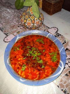 عکسی از دستور سوپ جو قرمز
