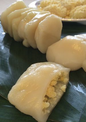 Hình của món Bánh dày nhân đậu xanh ngọt .