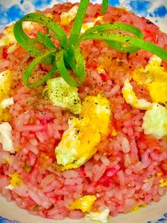 Hình của món Cơm Chiên Củ Dền.