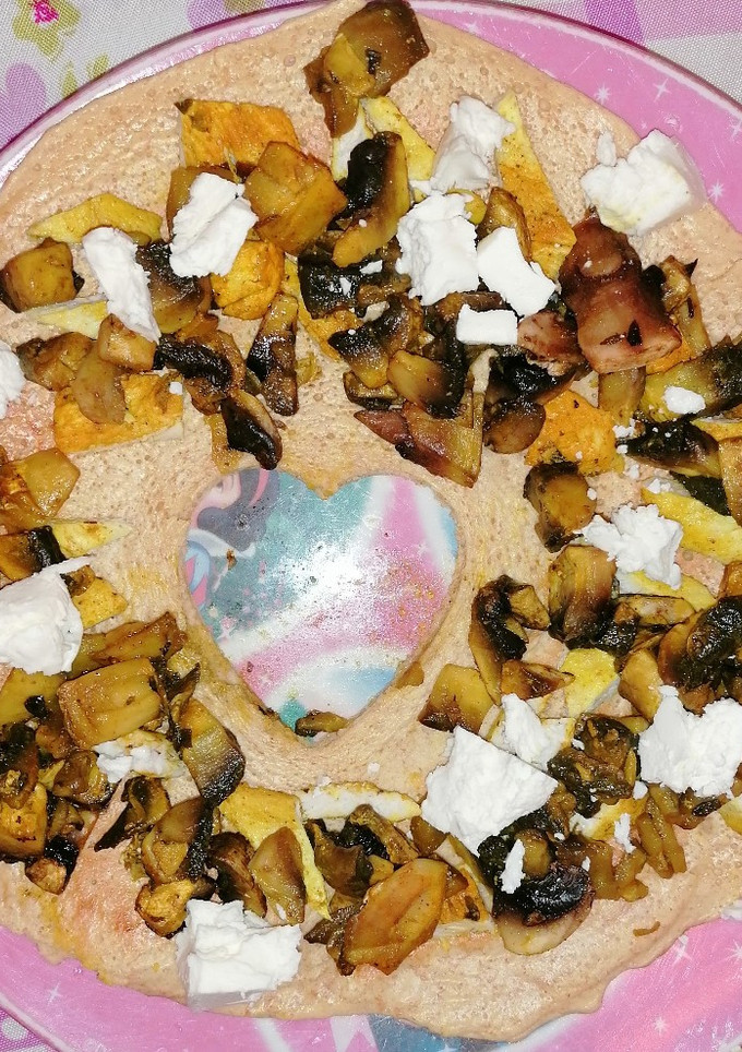 Una foto de Tortitas sanas con forma de corazón