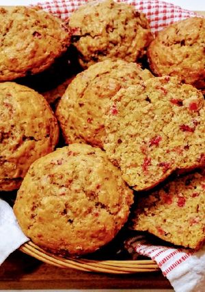 A picture of Brandied Cranberry Orange Marmalade Muffins.