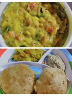 ஆணியன், கேரட், தக்காளி, உருளைக்கிழங்கு இஞ்சி மசால்(VEGETABLE MASAL RECIPE IN TAMIL) செய்முறை முக்கிய புகைப்படம்
