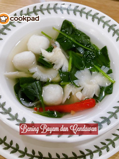 Gambar 👩🍳Bening Bayam dan Cendawan🍀☘️