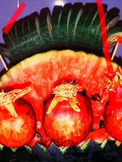 عکسی از دستور دیزاین پذیرایی هندوانه شب یلدا