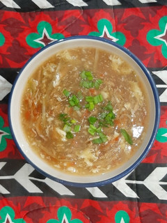 A picture of Hot and sour soup.
