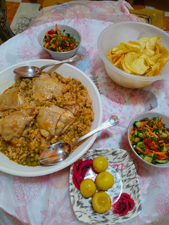 صورة لوصفة رز بالفراخ والبسله