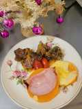 Cuadril a la olla con calabazas al horno