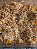 Crumble courge, noisette et chèvre frais