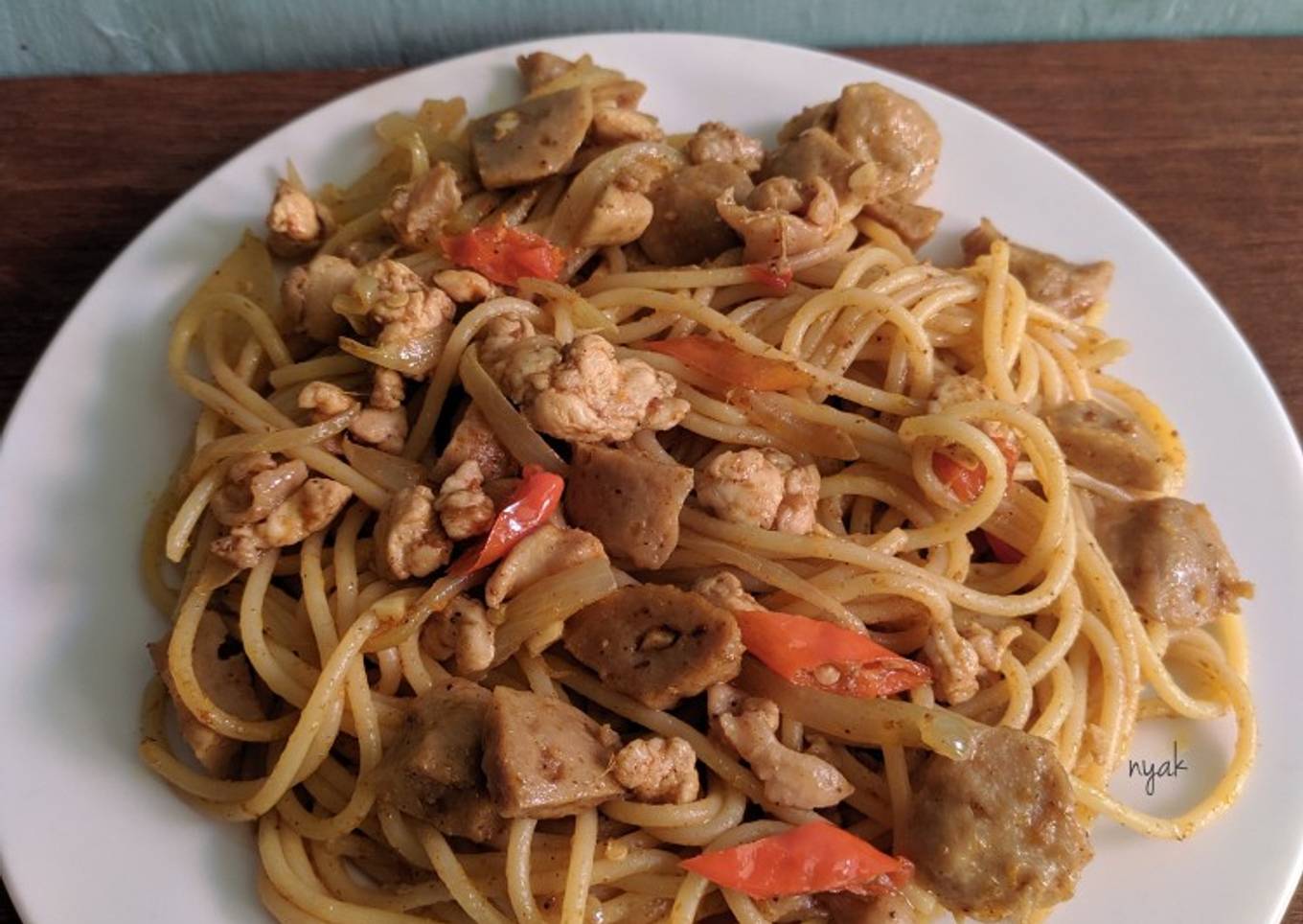 Spaghetti Chicken Curry