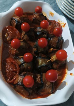 عکسی از دستور بادمجان بقچه‌ای
