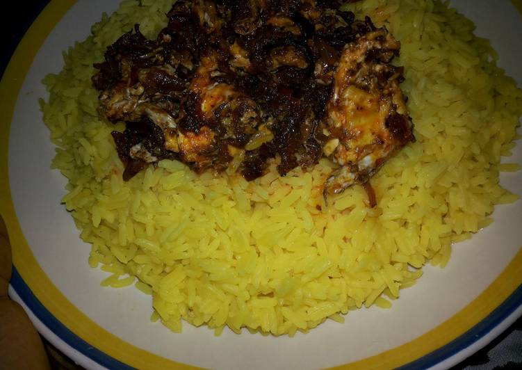 Recipe of Ultimate Tumeric rice with egg sauce | Satisfyingrecipe.web.app