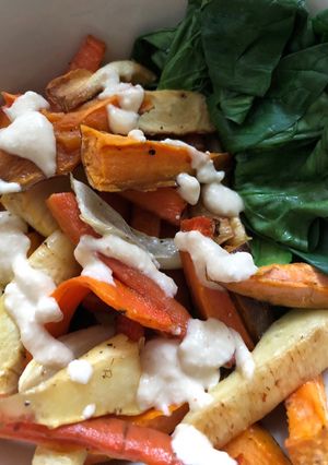 A picture of Sesame Ginger Tofu dressing - vegan.