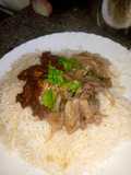 Basmati rice and stew with chicken source