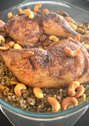 A picture of Lebanese Chicken freekeh.