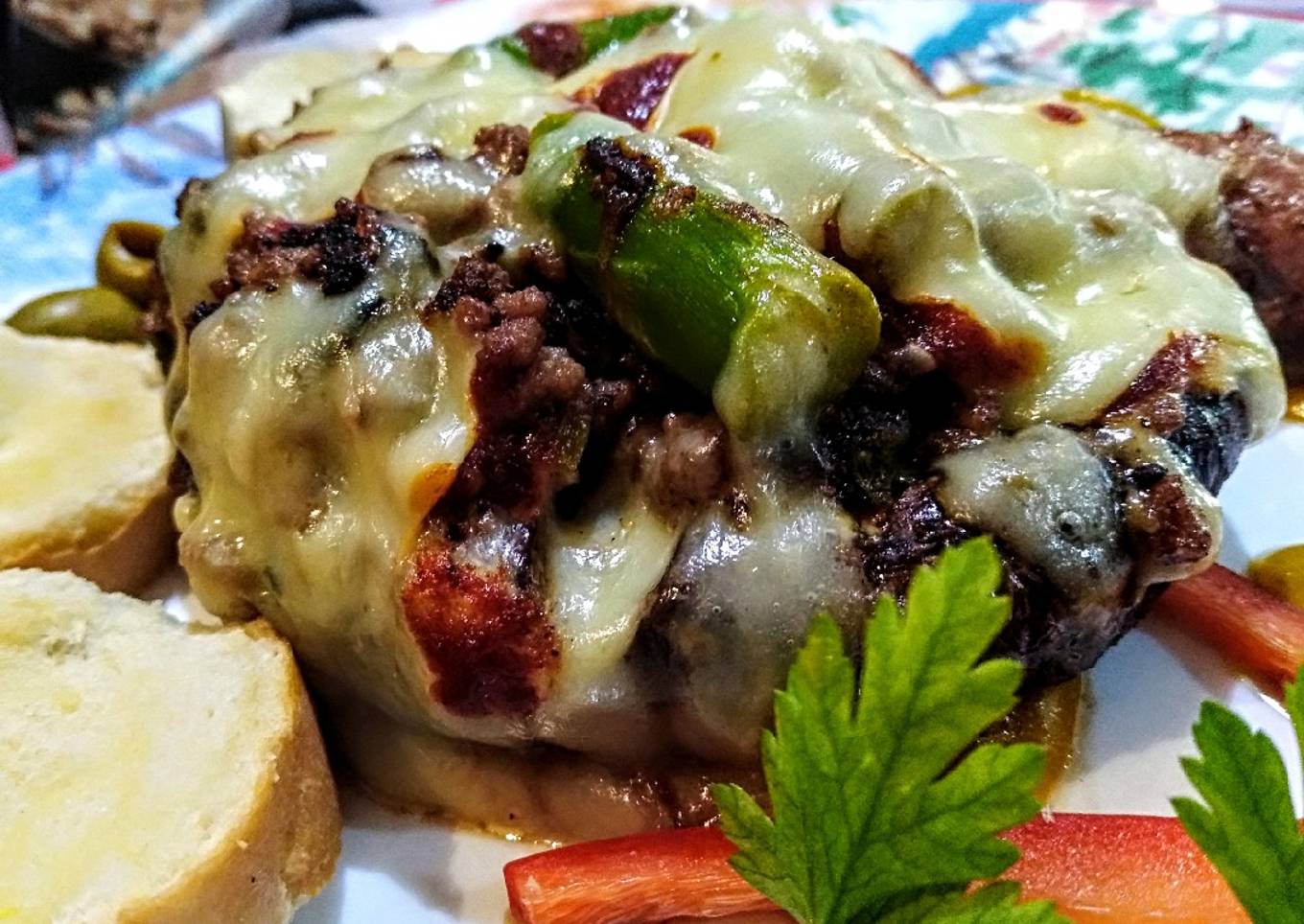 HONGOS Rellenos de Carne picada y Espárragos...!