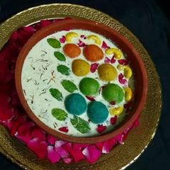 A picture of Mint Thandai Masala Rabdi With Coconut Thandai Masala Angoori.