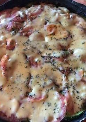 Una foto de Pizza de berenjena y zuchini