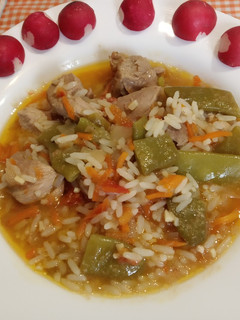 Una foto de Arroz meloso con pavo y verduras con sabor Cookpad